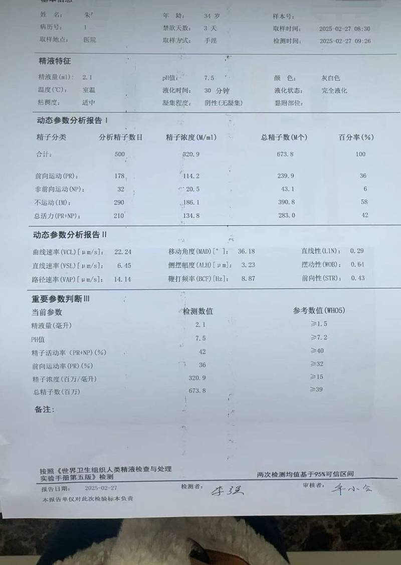 精液化验结果波动大,算正常吗