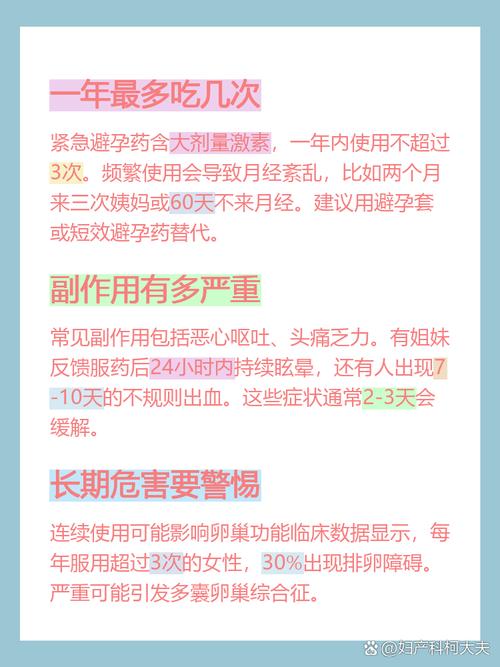 紧急避孕药一年能吃几次